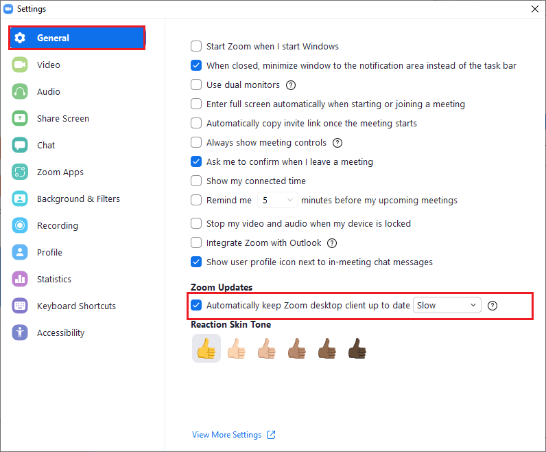 Mantener actualizado automáticamente el cliente de escritorio de Zoom