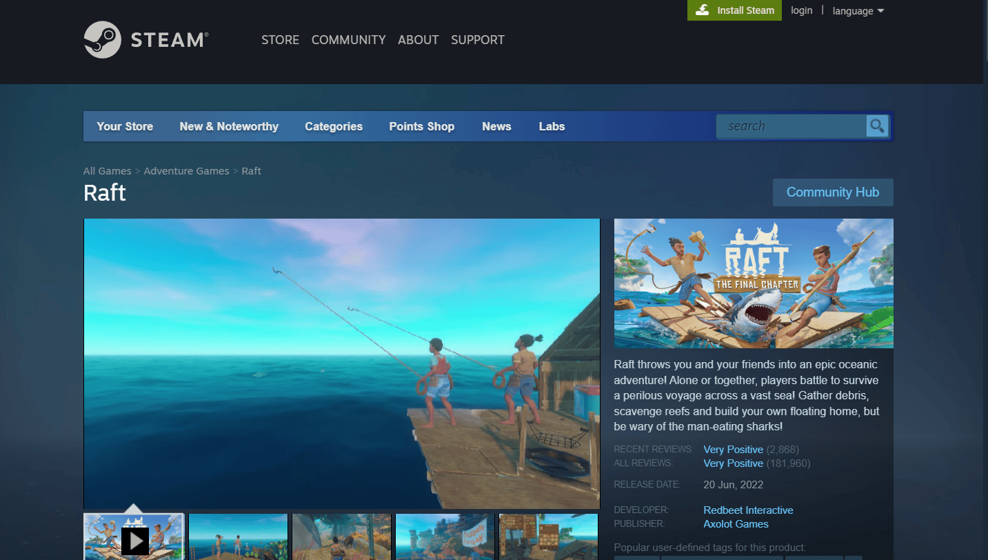 Balsa en Steam