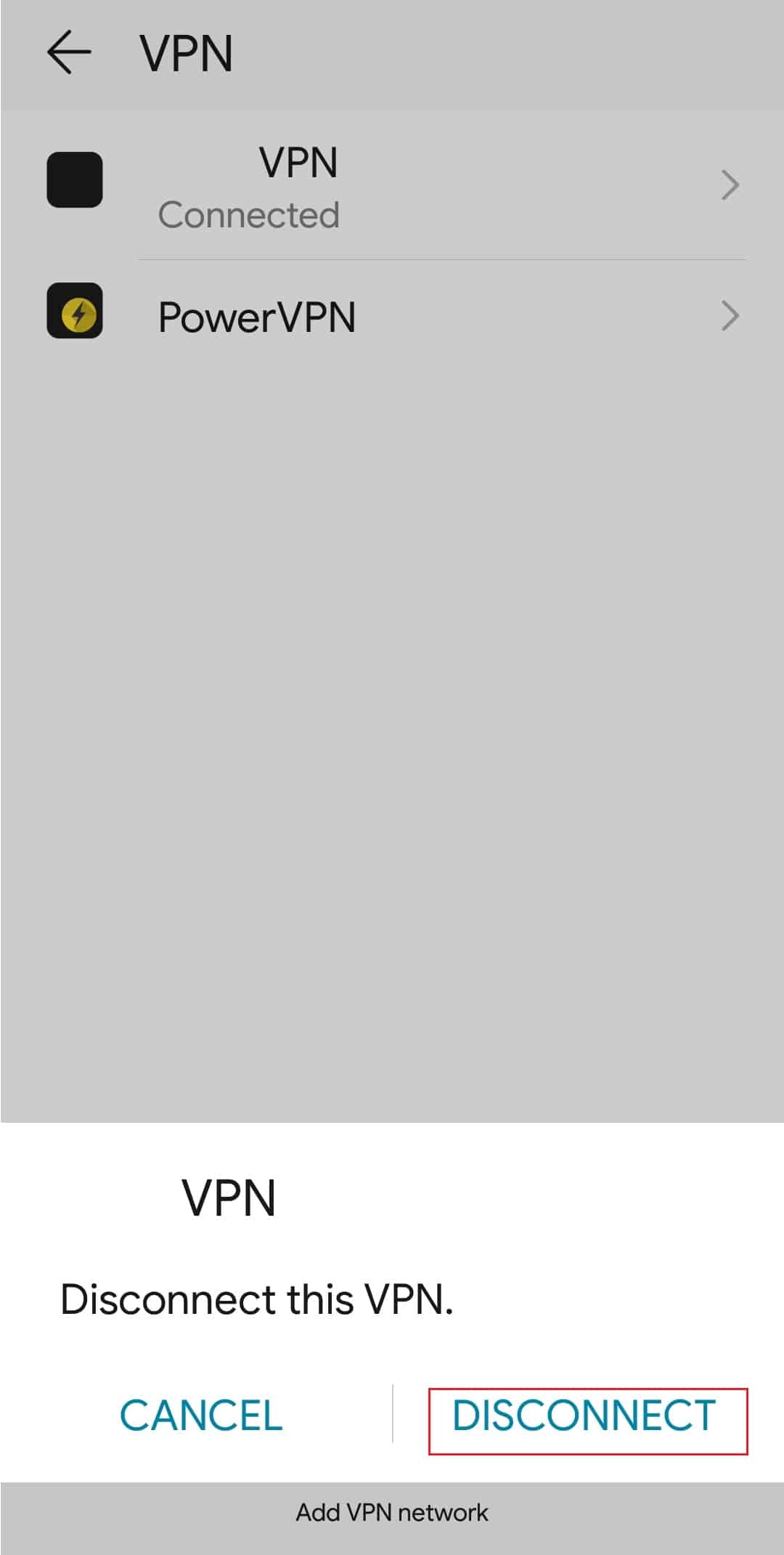 desconecte la VPN.  8 formas de corregir un error de conexión deficiente en Clubhouse