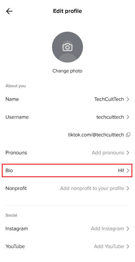 Toca Biografía |  agregue un enlace a su biografía de TikTok sin una cuenta comercial