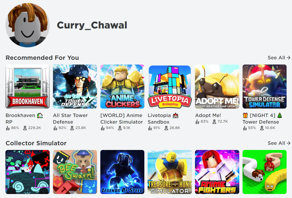 seleccione cualquier juego de la página de inicio del sitio web oficial de Roblox. Formas de arreglar el código de error de Roblox 267