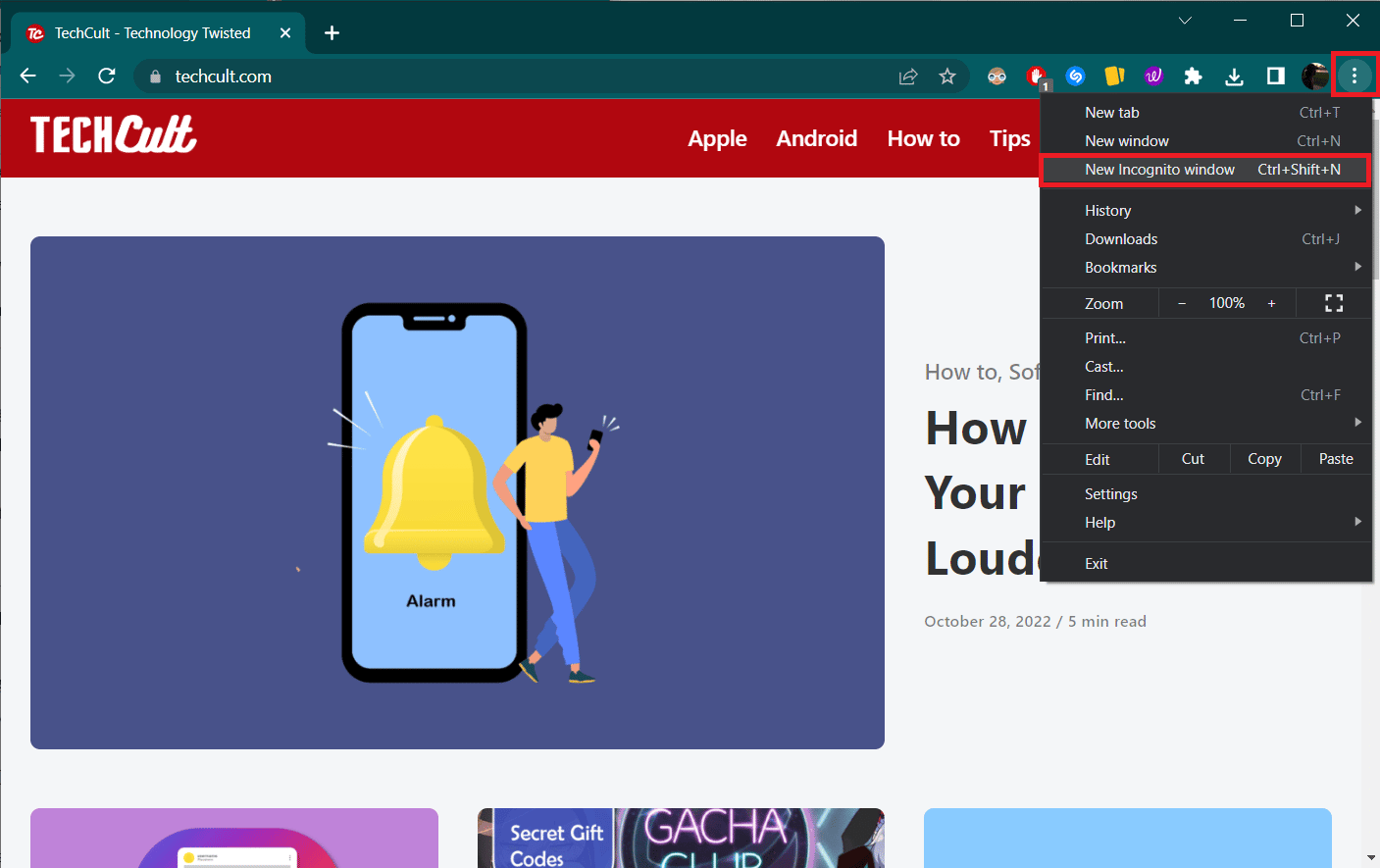 Cómo habilitar el modo de incógnito en Chrome.  Cómo arreglar el tamaño del avatar de Twitch