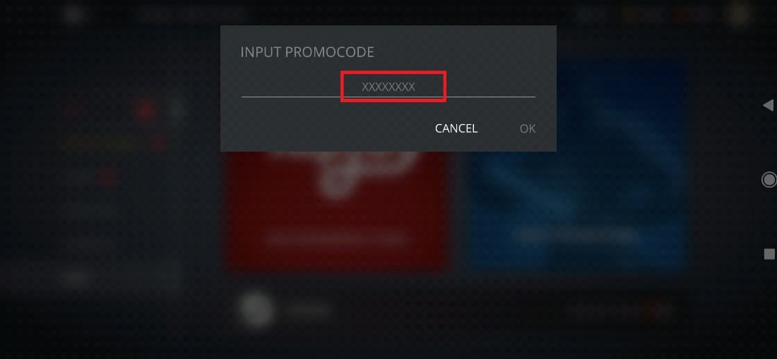 Ingrese el código de promoción de Shadow Fight 3 y toque Aceptar