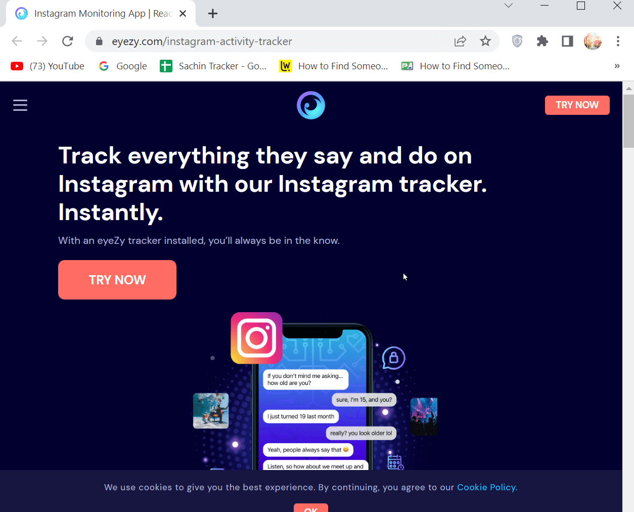 página de inicio eyezy.  Cómo ver lo que le gusta a alguien en Instagram