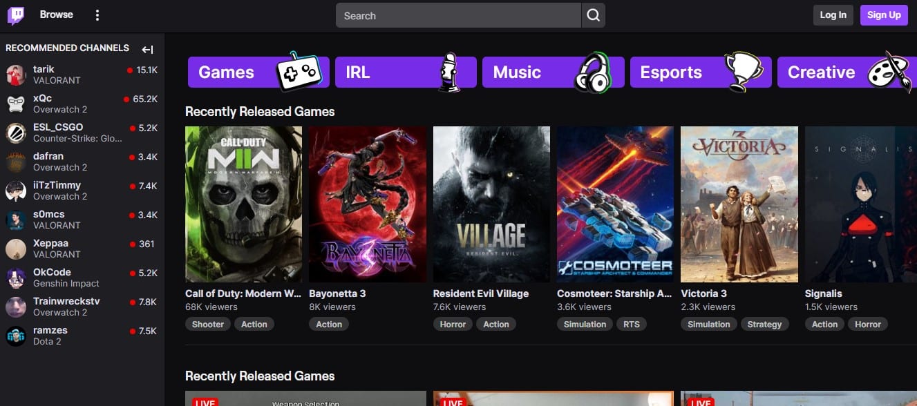 Página de inicio oficial de Twitch |  Cómo obtener códigos de juegos gratis