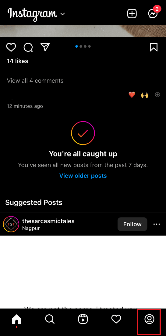 Toca el ícono de perfil