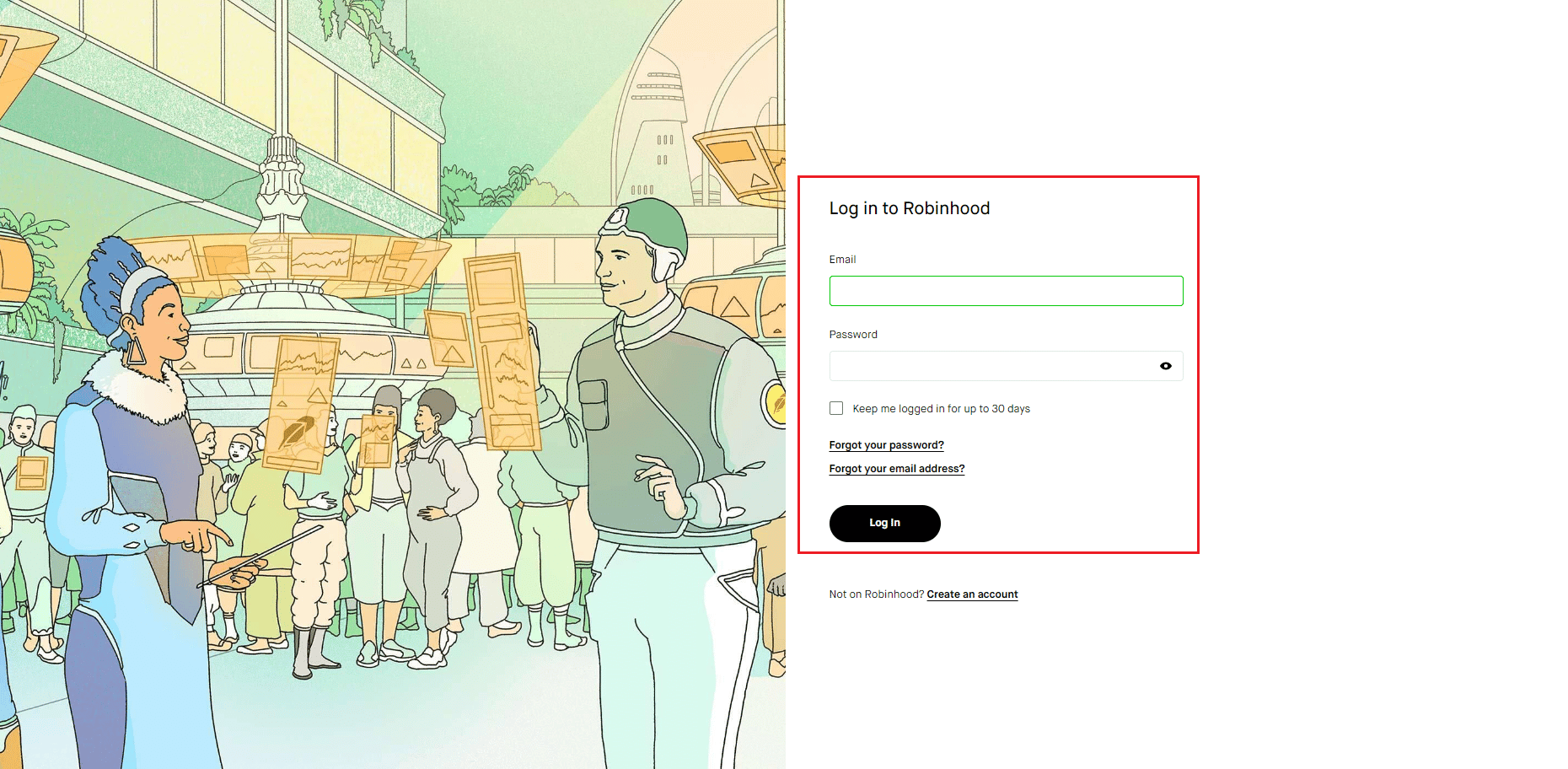 Inicie sesión en el sitio web de Robinhood. Cómo desvincular su cuenta bancaria de Robinhood
