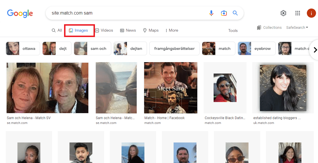 Haga clic en la opción Imágenes 