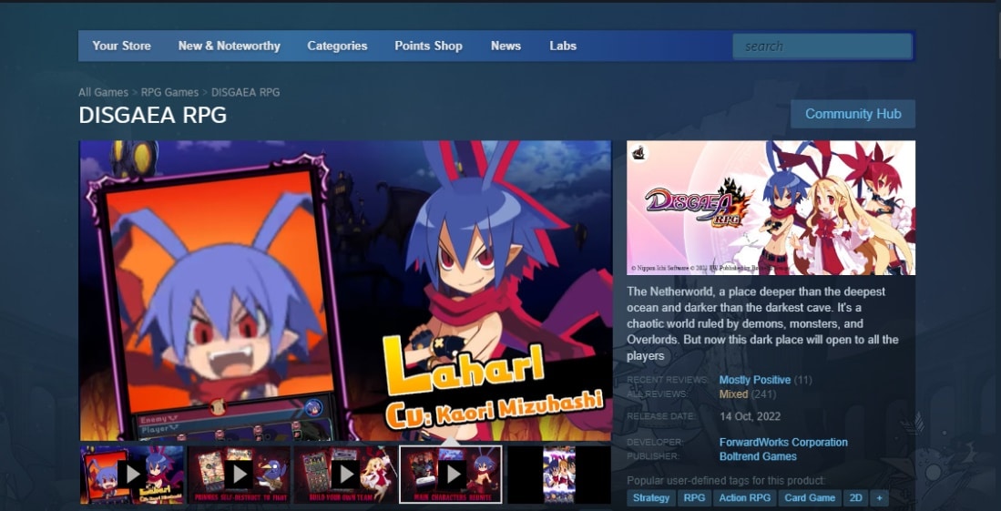 Juego de rol Disgaea