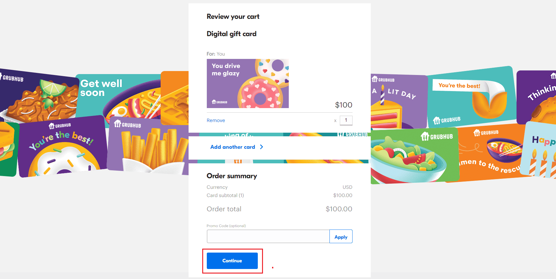 Revisa tu carrito y haz clic en Continuar para pagar el pedido