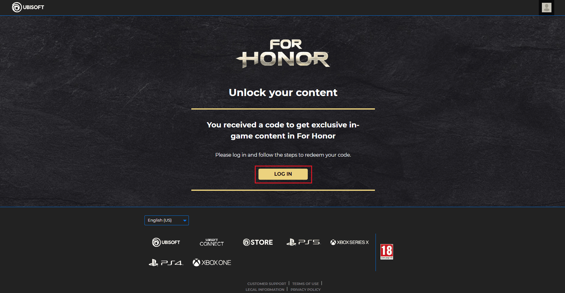 para la página de canje de honor.  Canjear códigos de For Honor gratis