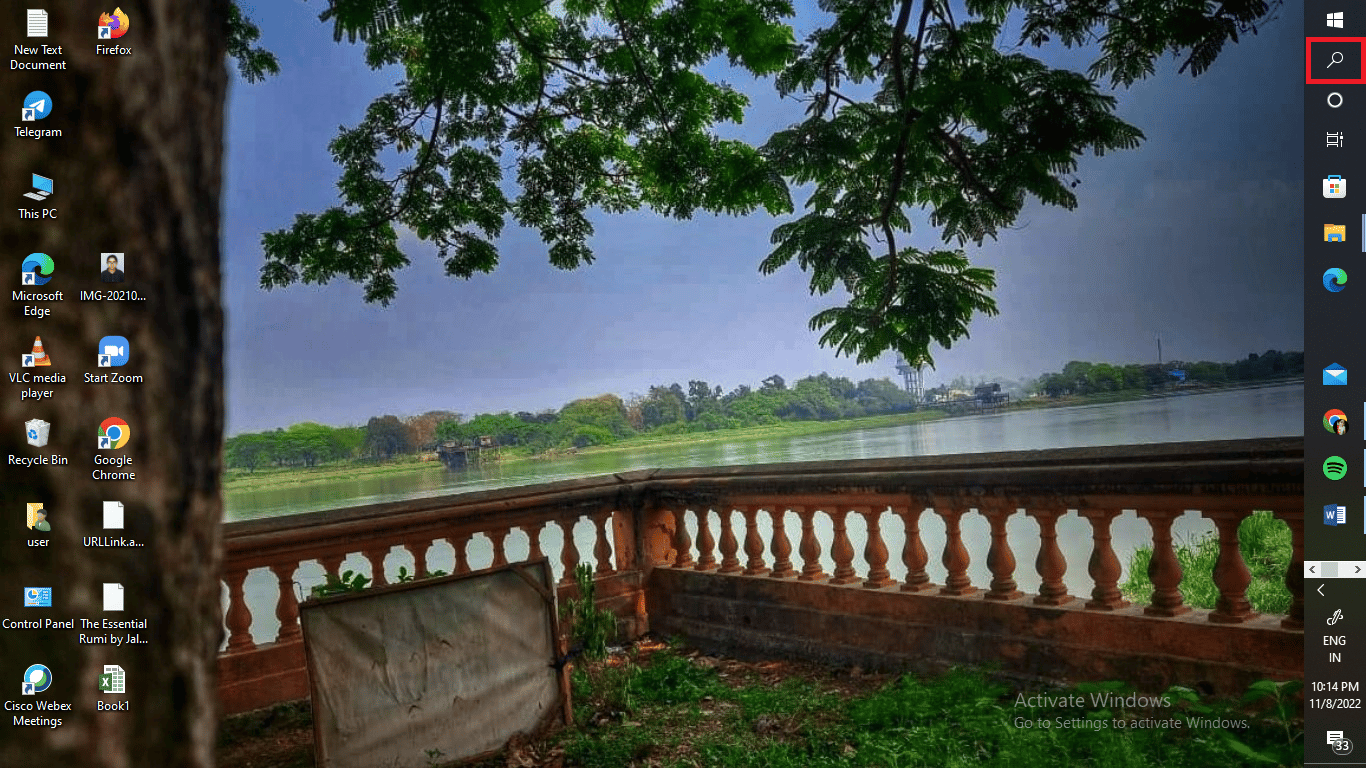 Haga clic en el icono Buscar en la caja de herramientas. 