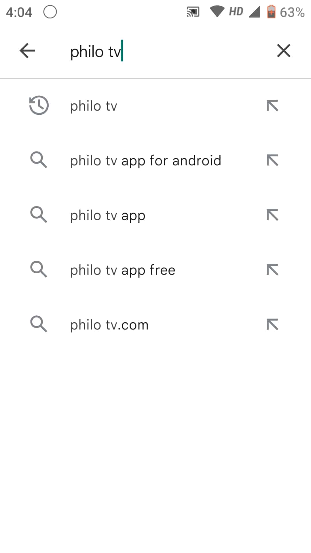 busca philo tv en playstore 