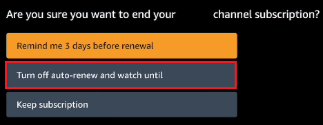 haga clic en Desactivar la renovación automática y mire hasta [renewal date] | 
