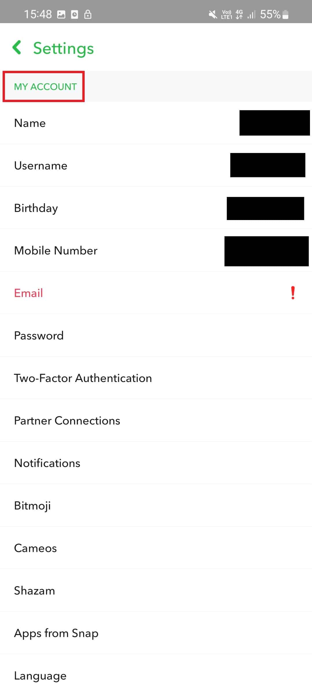 icono de mi cuenta de snapchat