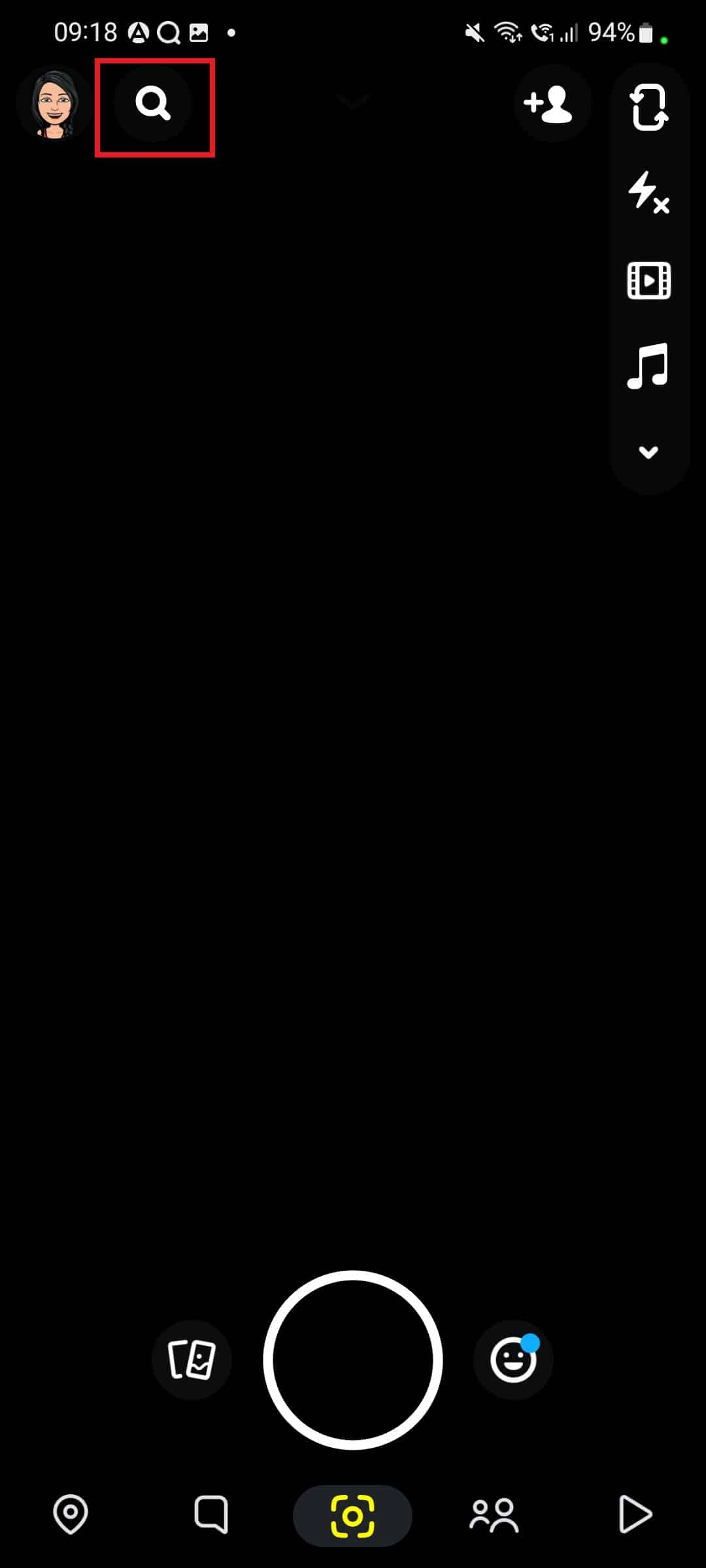 icono de búsqueda.  Cómo buscar Snapchat por número de teléfono
