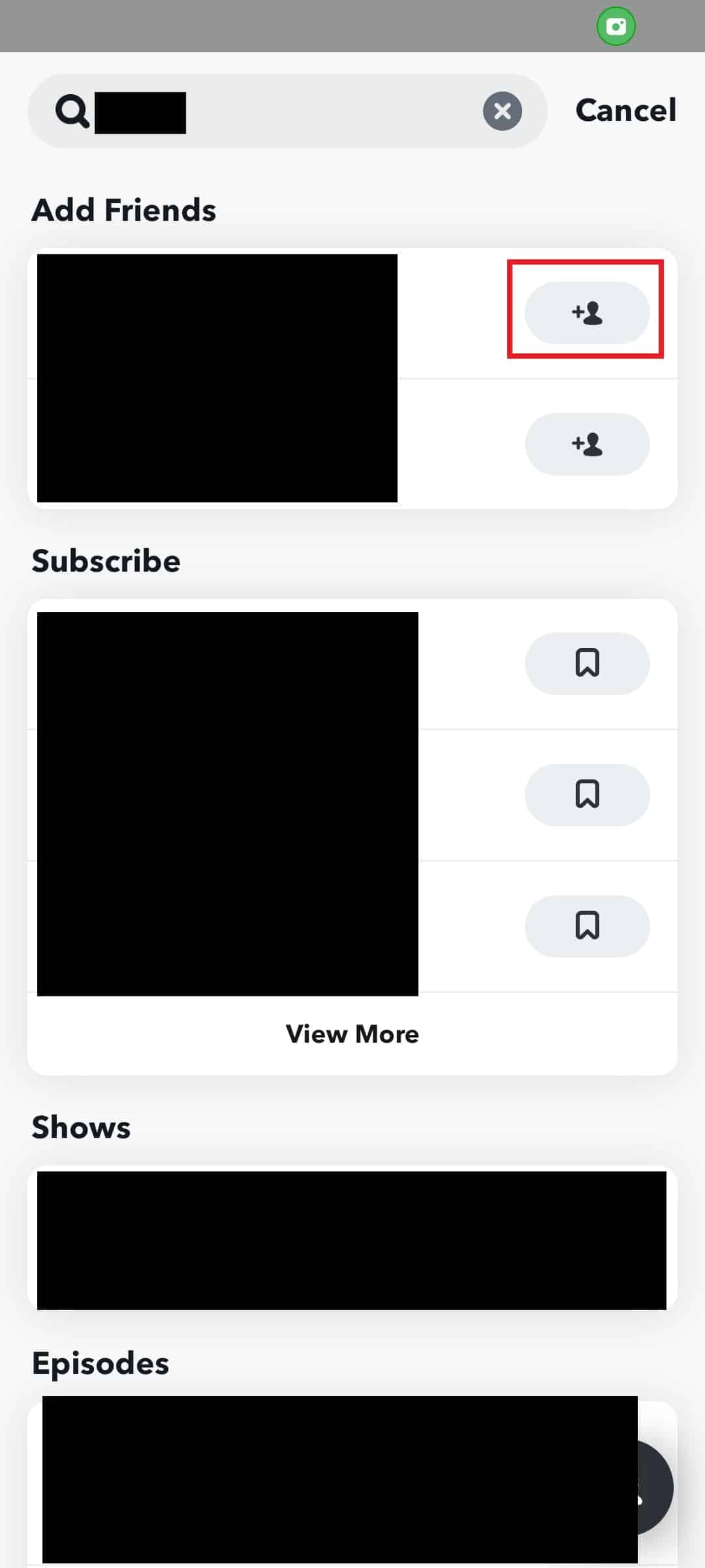 Añadir opción de amigo.  Cómo buscar Snapchat por número de teléfono