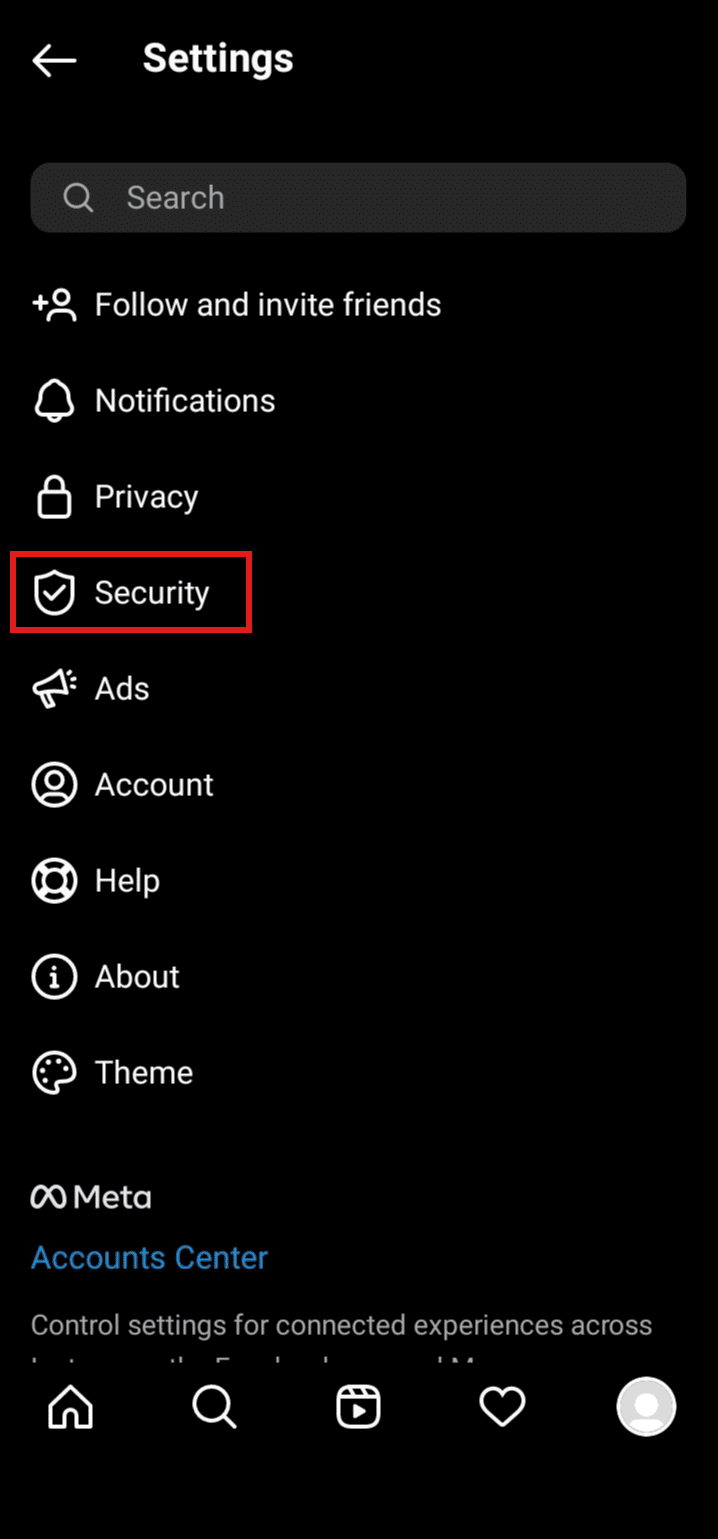 Toca Seguridad.  |  Cómo iniciar sesión en Instagram sin número de teléfono y correo electrónico