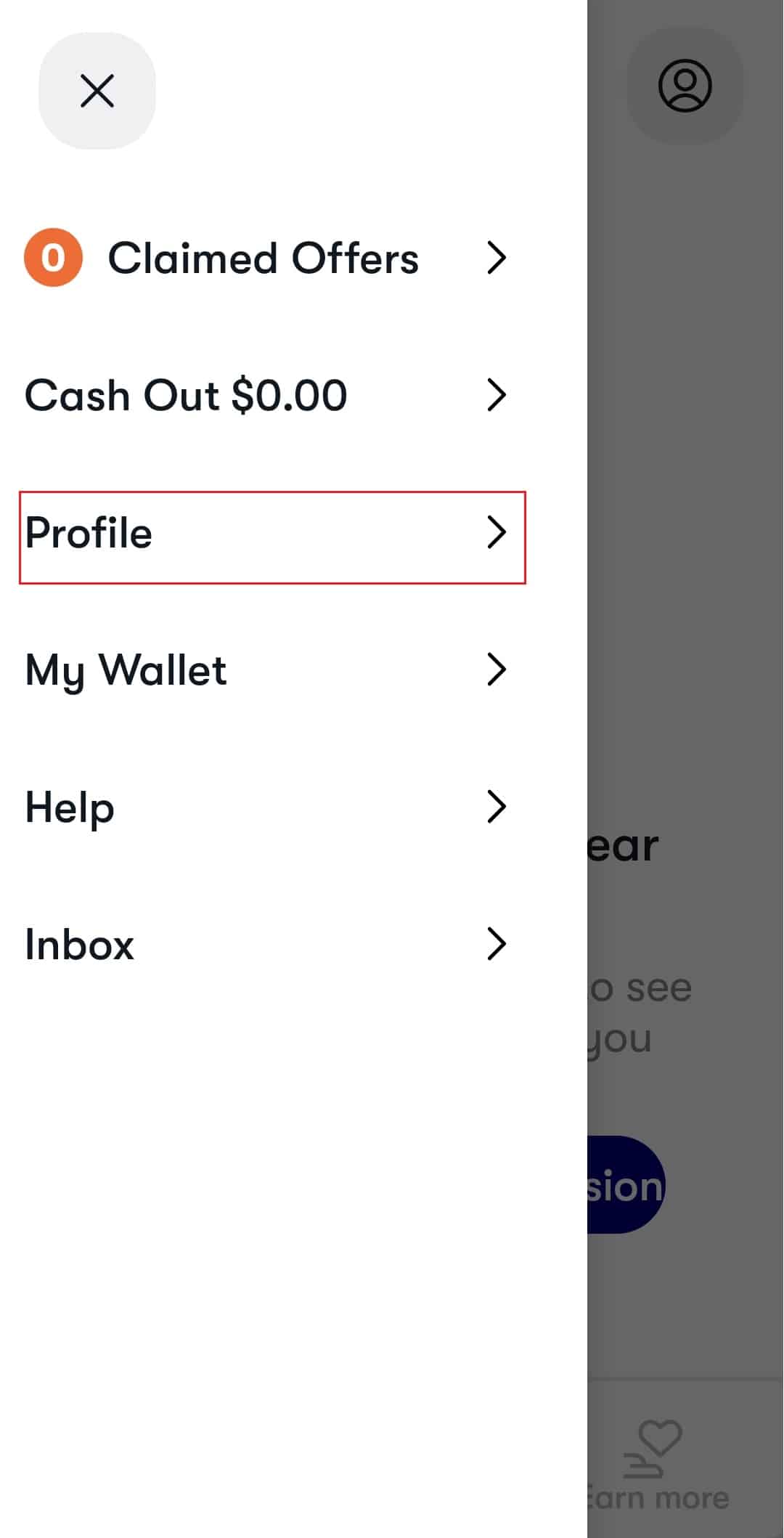 toca Perfil en la aplicación GetUpside
