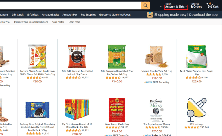 Haga clic en Cuentas y listas.  Cómo cancelar Philo en Amazon Fire stick