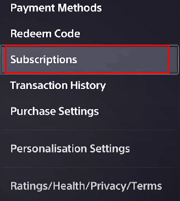 En el menú desplegable, para acceder a la lista de suscripciones, haga clic en la opción de suscripción. 