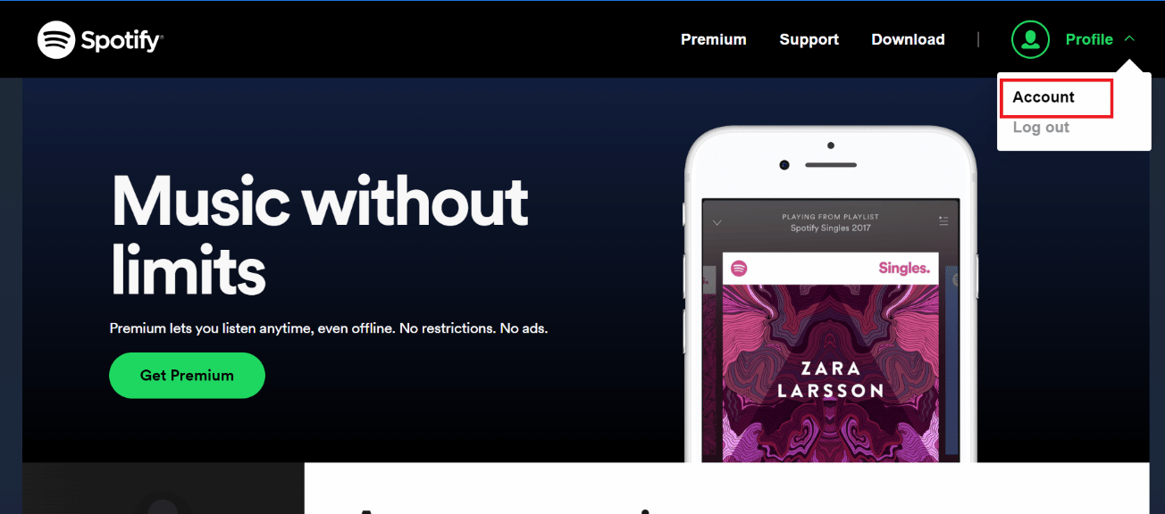 opción de cuenta  Cómo quitar el dispositivo de Spotify Connect