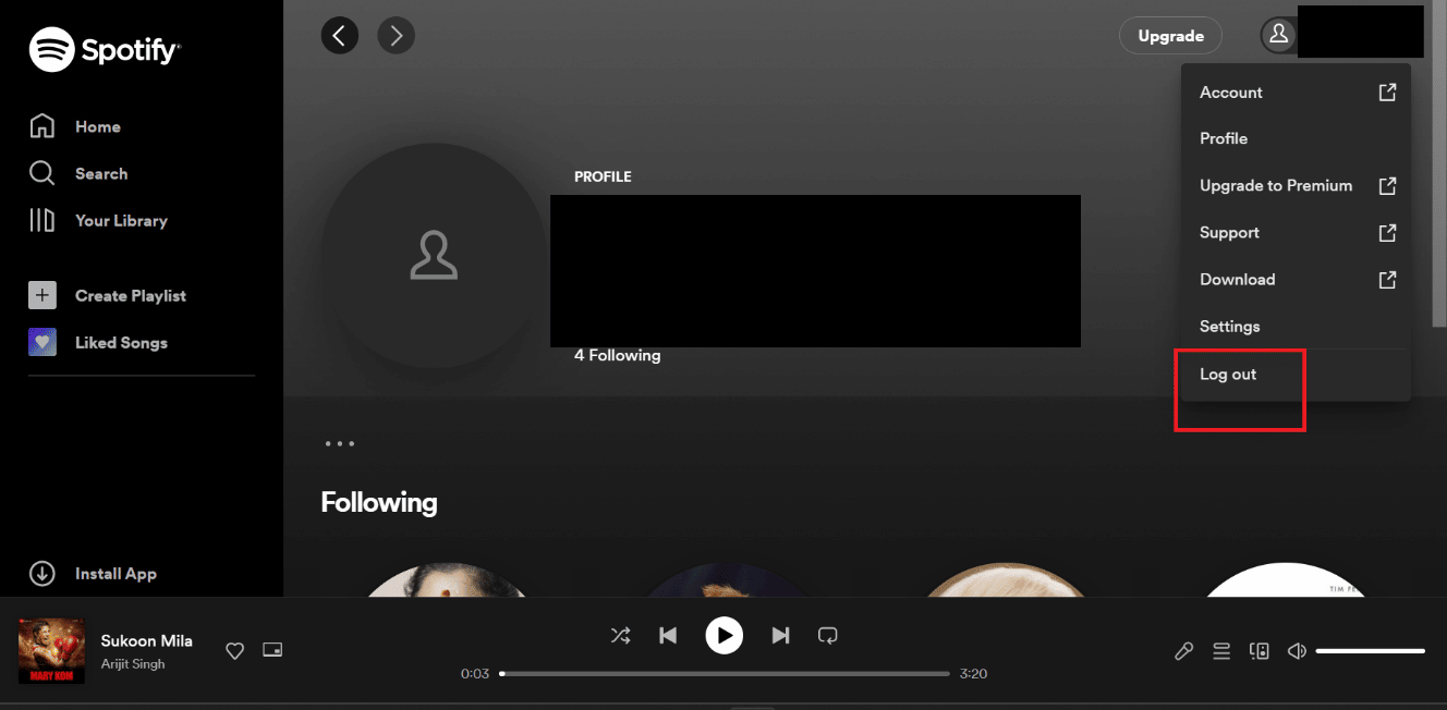 opción de cierre de sesión de spotify.  Cómo quitar el dispositivo de Spotify Connect