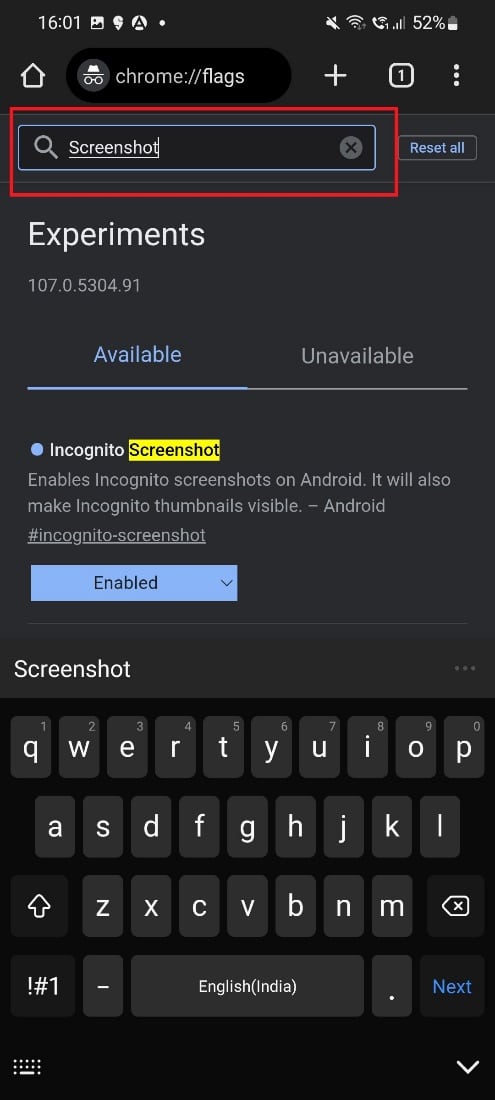 buscar captura de pantalla 