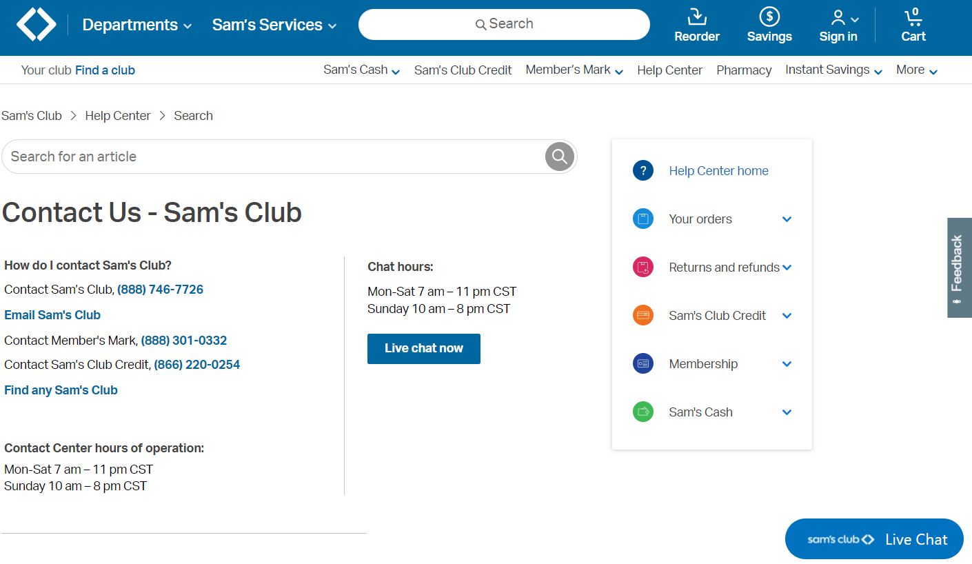 contactar a Sam's Club |  Cómo cambiar la membresía de My Sam's Club