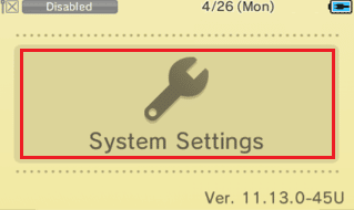 Configuración del sistema Nintendo 3DS