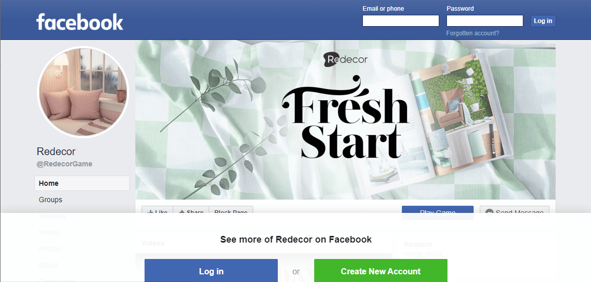 Página de Facebook de Redecor