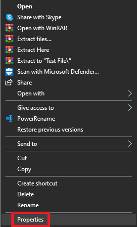 haga clic derecho en el mouse y seleccione Propiedades 