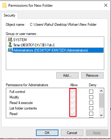 asegúrese de que todas las casillas de verificación estén permitidas 