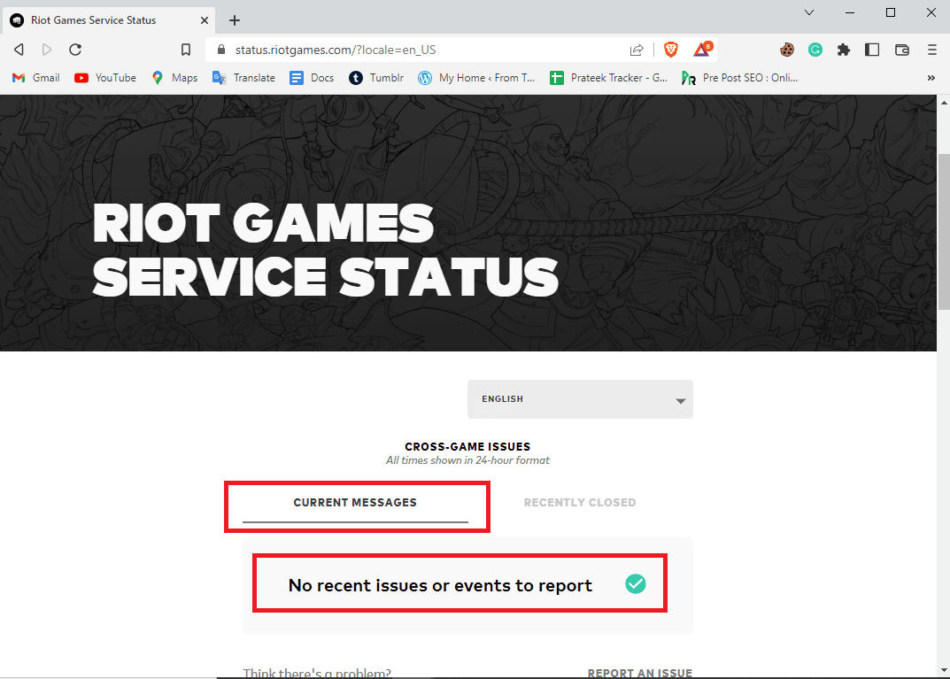 Localice la opción Mensajes actuales y vea si hay algún problema con el servidor del juego.  Cómo corregir el error de inicio de sesión de LoL Wild Rift 10003