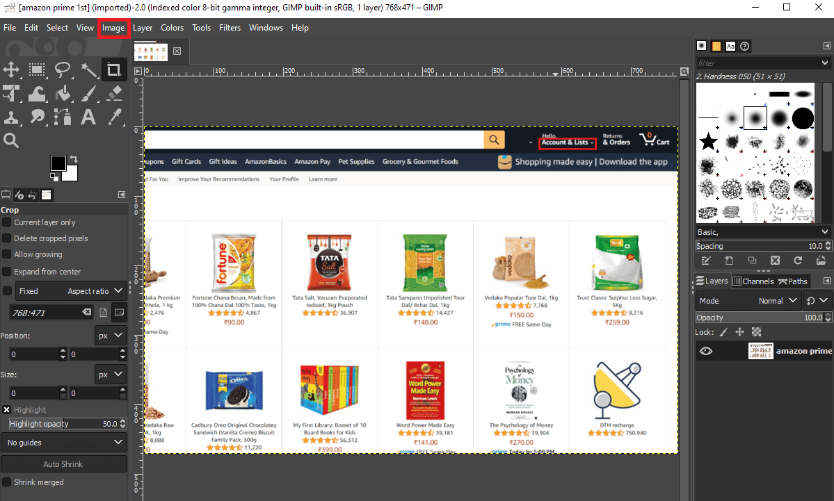 En el menú de arriba encontrará la opción de imagen. Haga clic en ella. 