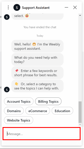 Escriba su consulta en el chat para hablar con el ejecutivo de atención al cliente |  Cómo eliminar el sitio web de Weebly