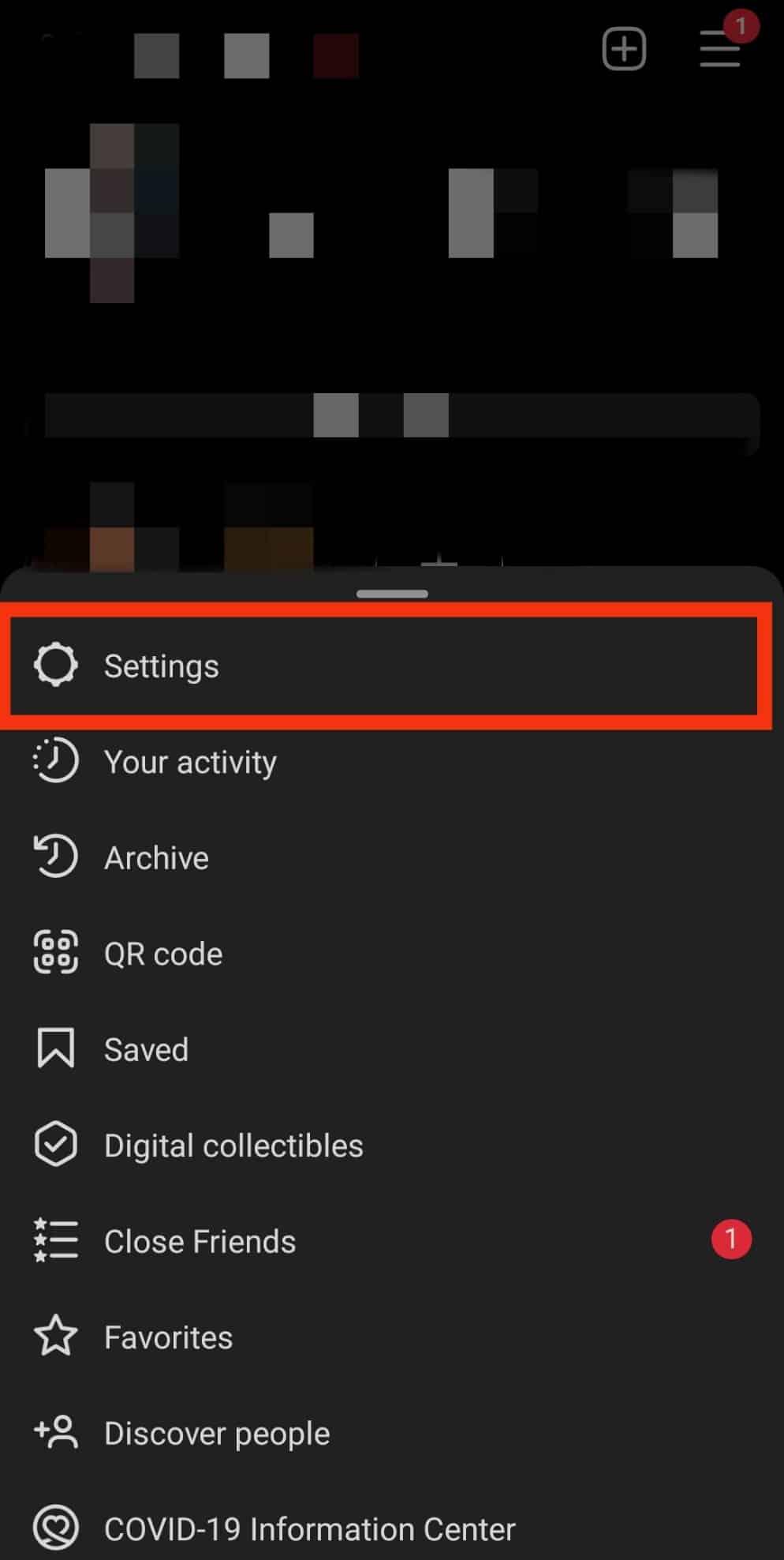 Toque Configuración para avanzar más | ver fotos de cuentas privadas en Instagram