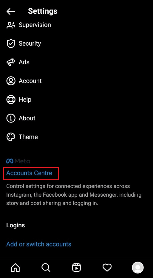 Toque Centro de cuentas | Cómo hacer que Instagram sea privado