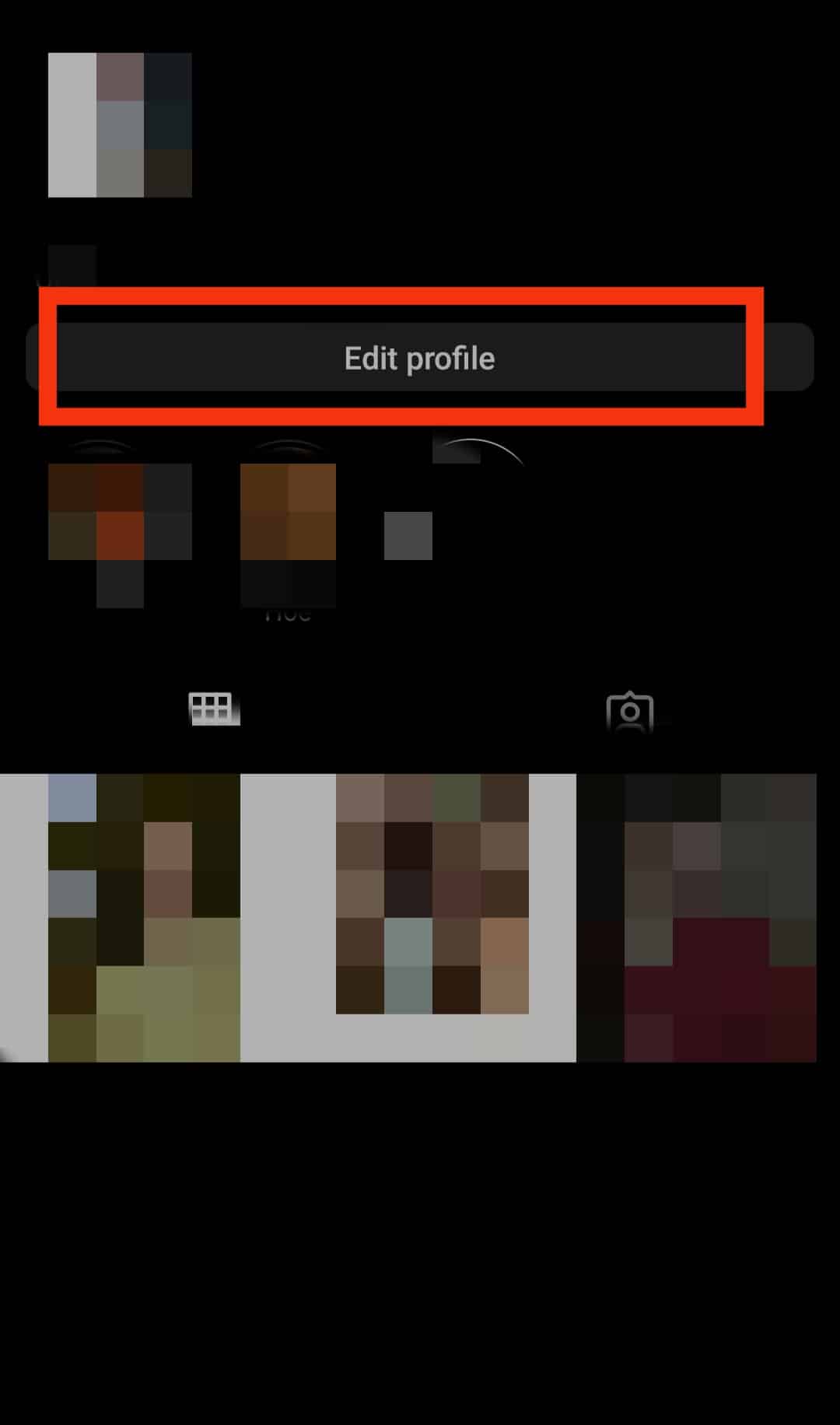 Vaya a Perfil después de abrir la aplicación en su teléfono. Luego seleccione Editar perfil.