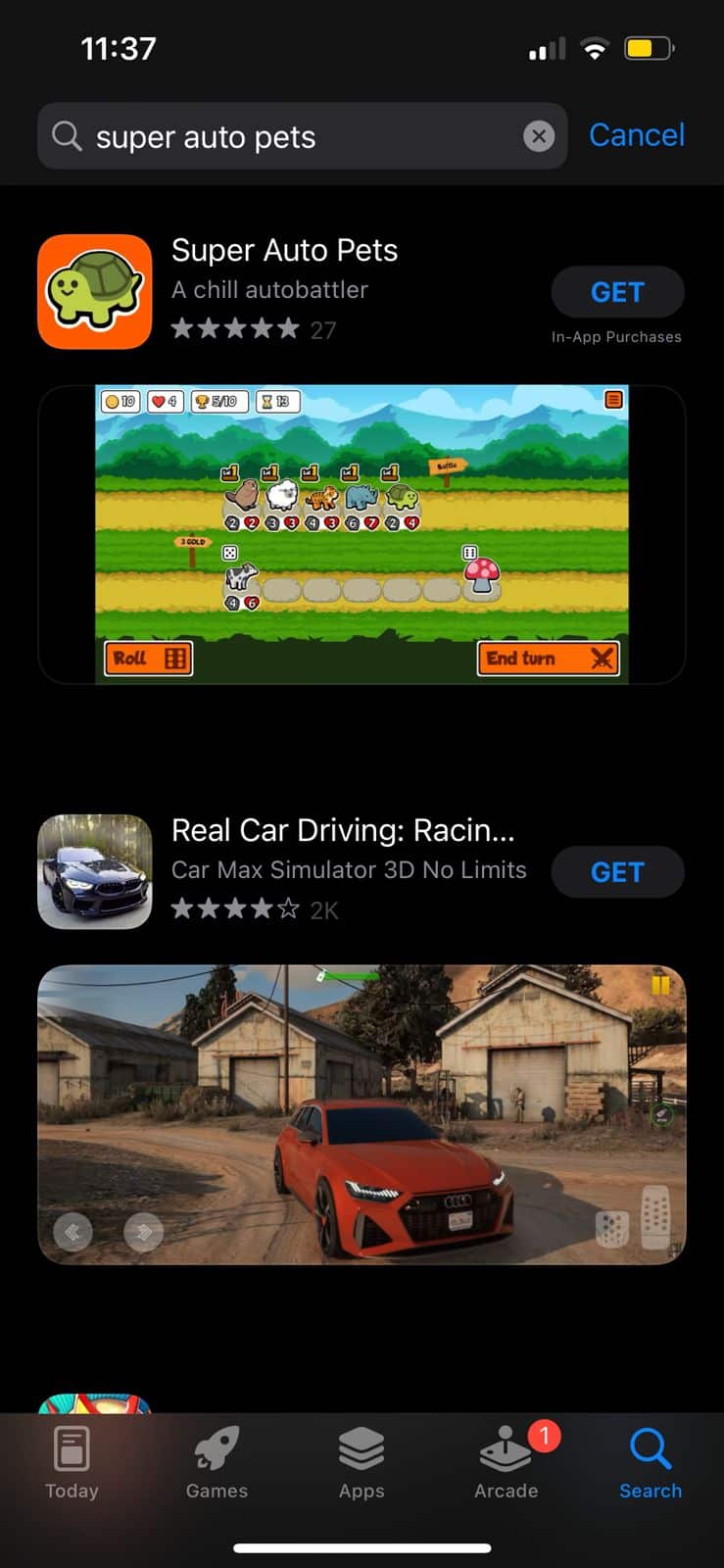 Super Auto Pets en la tienda de aplicaciones