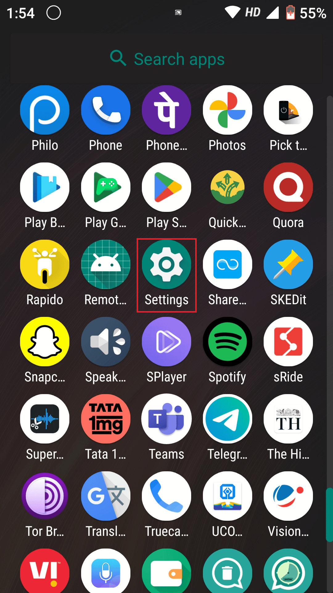 Configuración abierta