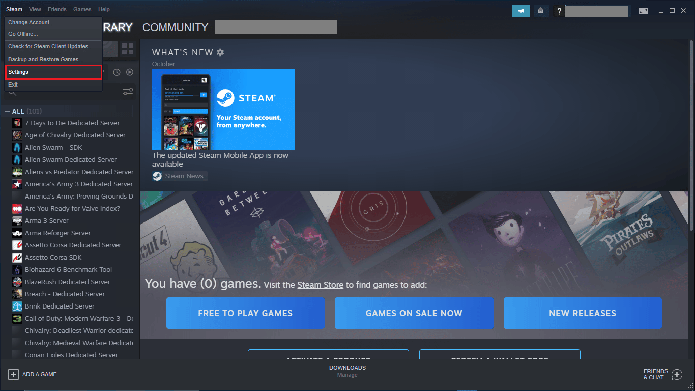 Opción de configuración