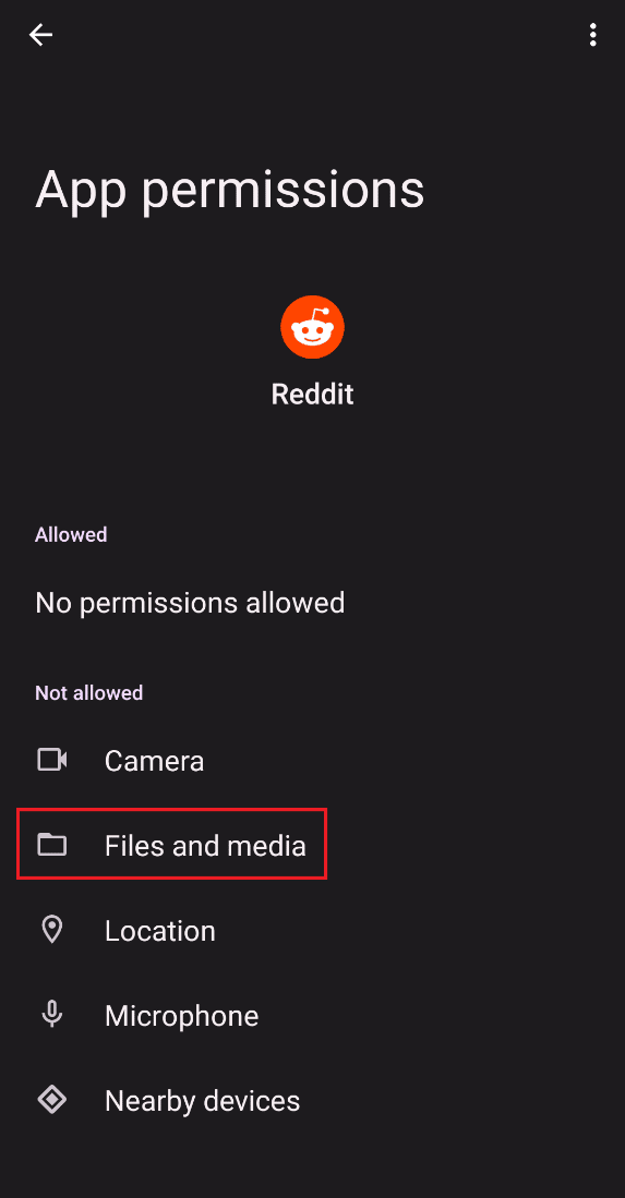 toca archivos y medios.  Arreglar el error de chat de Reddit al cargar contenido