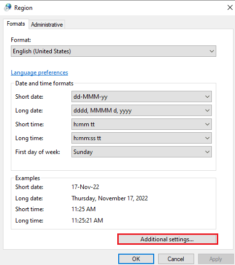 Haga clic en Configuración adicional... Solucionar el error de actualización de Windows 10 0x80d02002