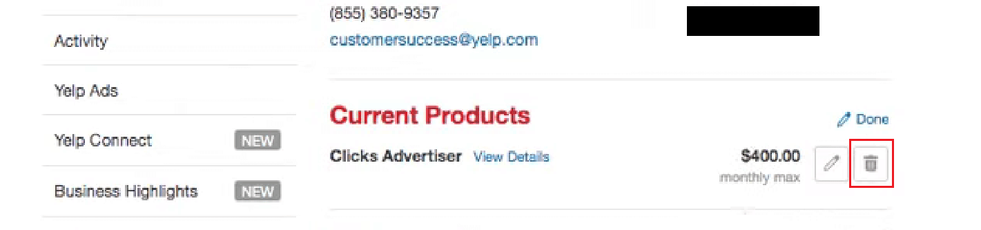 Haga clic en el icono de la papelera