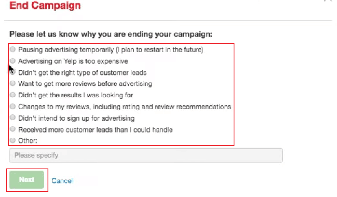Seleccione un motivo adecuado y haga clic en Siguiente