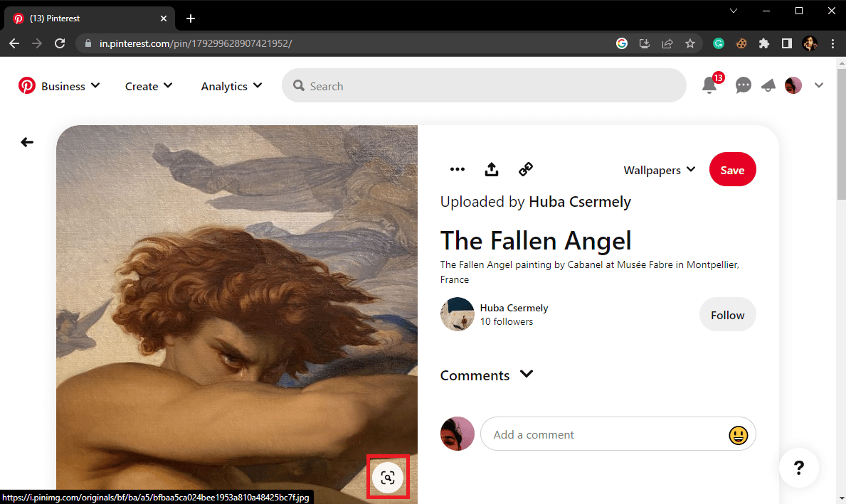 Haga clic en el icono de la lupa. Cómo ejecutar la búsqueda de imágenes de estafadores inversos
