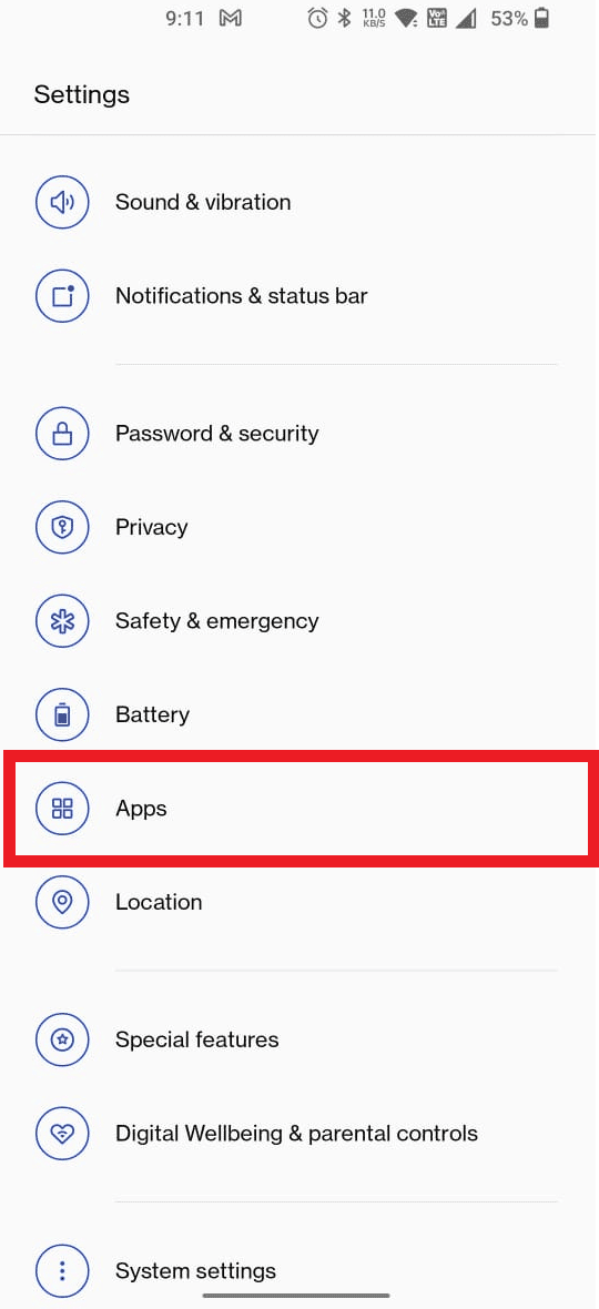 Seleccione Aplicaciones.  Arreglar la música de YouTube que no reproduce la siguiente canción