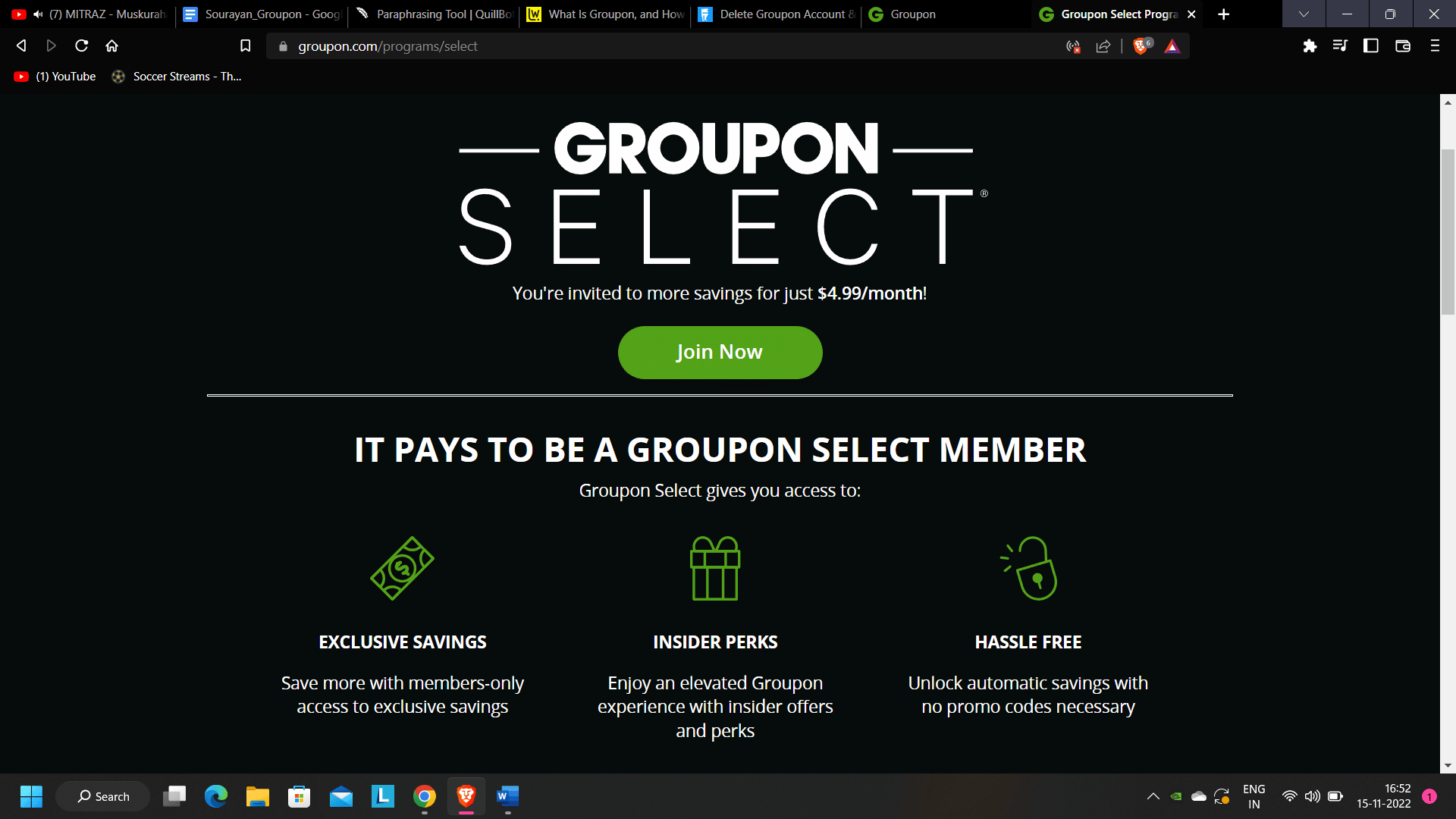 Suscripción oficial Groupon Select