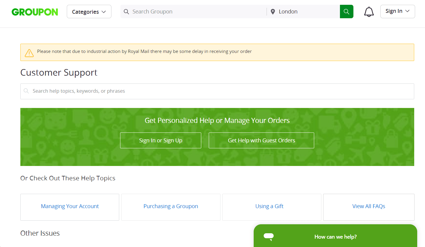 Atención al cliente | Cómo cancelar una cuenta de Groupon